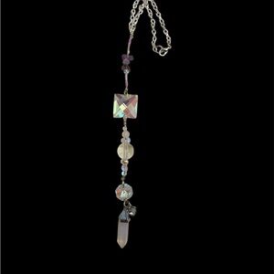 Amethyst Crystal Beaded Car Charm